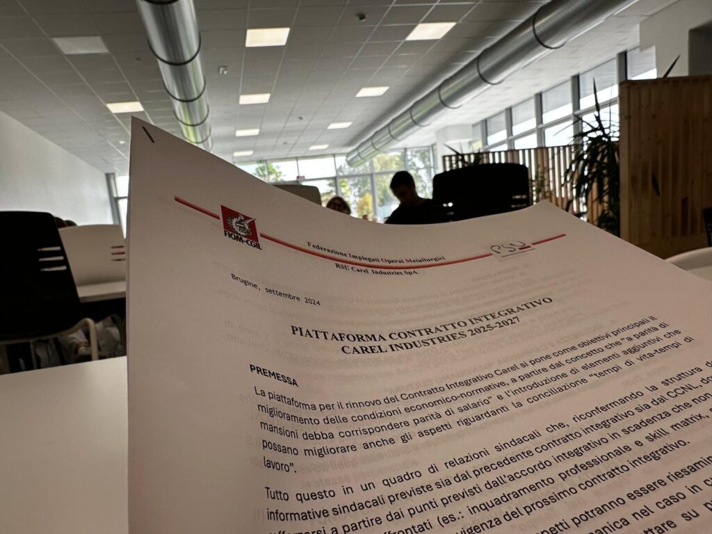 VENETO ECONOMY - Carel Industries presenta la piattaforma per il nuovo contratto integrativo aziendale